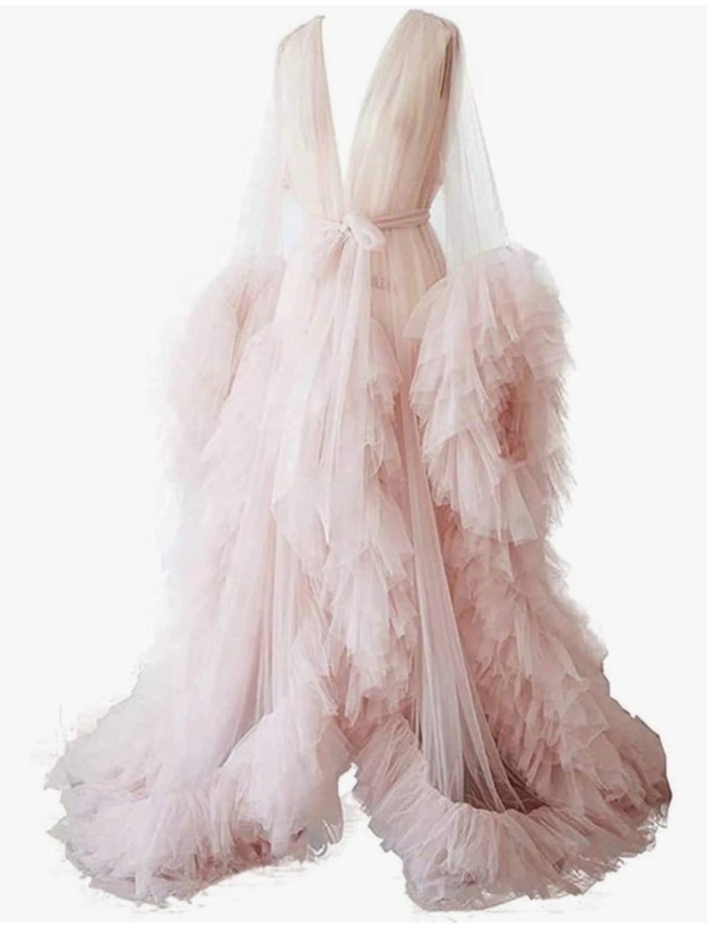 Blush Pink Layered Tulle Gown